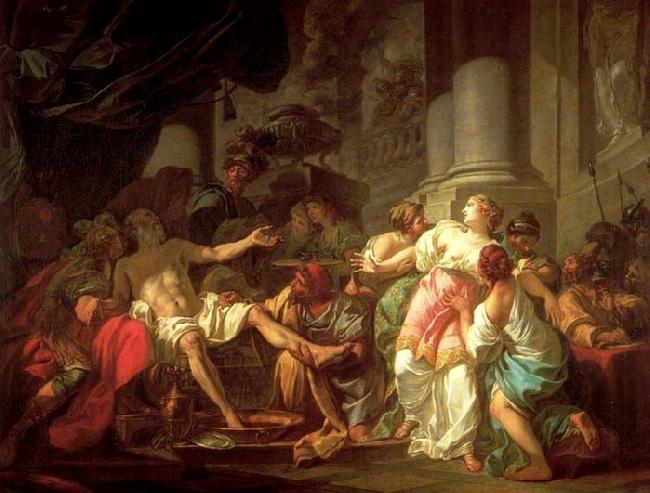 Jacques-Louis  David The Death of Seneca oil painting image